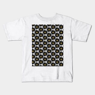 Black and yellow flowers Kids T-Shirt